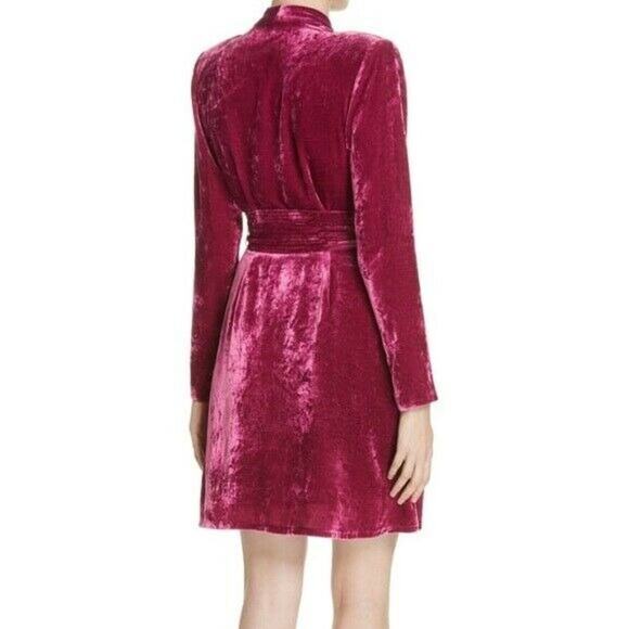 A.L.C. Kiera Dress Crushed Velvet Pink - Picture 2 of 13